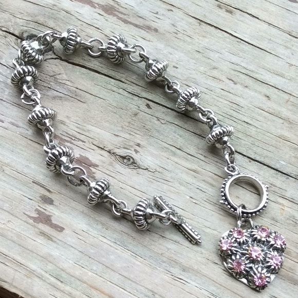 Vintage Heart Bracelet, Toggle Clasp - Picture 3 of 11